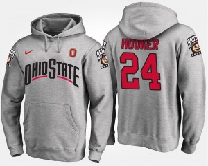 Mens Name and Number Gray #24 Malik Hooker Ohio State Hoodie