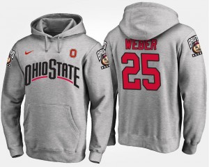 Name and Number For Men Mike Weber Ohio State Buckeyes Hoodie Gray #25