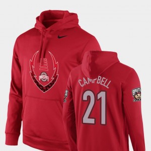 Parris Campbell OSU Hoodie Nike Football Performance Icon Circuit For Men's Scarlet #21