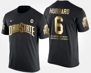 Black #6 Short Sleeve With Message Sam Hubbard Ohio State T-Shirt For Men Gold Limited