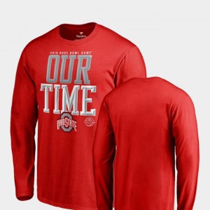 Scarlet 2019 Rose Bowl Bound Men's Ohio State T-Shirt Counter Long Sleeve Fanatics Branded