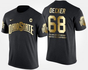 #68 Short Sleeve With Message Black For Men's Gold Limited Taylor Decker OSU T-Shirt