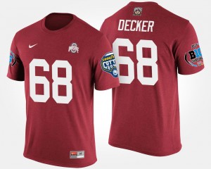 Bowl Game Men Taylor Decker Ohio State T-Shirt #68 Scarlet Big Ten Conference Cotton Bowl