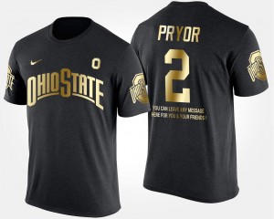 Gold Limited #2 Terrelle Pryor OSU T-Shirt Men Black Short Sleeve With Message