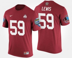 Big Ten Conference Cotton Bowl #59 Mens Tyquan Lewis Ohio State Buckeyes T-Shirt Bowl Game Scarlet