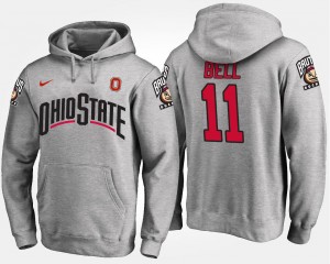 Mens #11 Gray Vonn Bell Ohio State Buckeyes Hoodie Name and Number