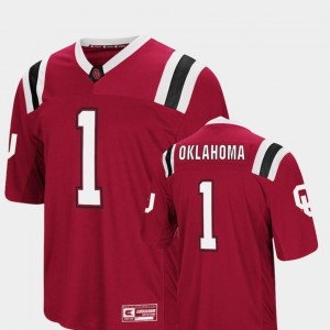 Crimson #1 Oklahoma Sooners Jersey Foos-Ball Football Colosseum Authentic Mens
