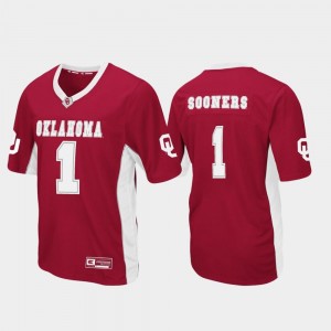 Max Power For Men's Football Oklahoma Sooners Jersey #1 Crimson