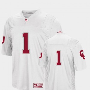 Men's College Football Colosseum Authentic #1 White Sooners Jersey