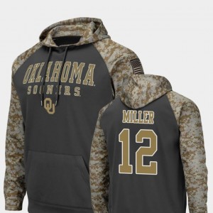 A.D. Miller Sooners Hoodie For Men's #12 Colosseum Football Charcoal United We Stand