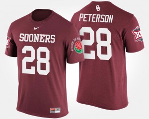 #28 Crimson Bowl Game Adrian Peterson Sooners T-Shirt For Men's Big 12 Conference Rose Bowl