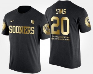 Short Sleeve With Message Black Men Gold Limited Billy Sims Sooners T-Shirt #20