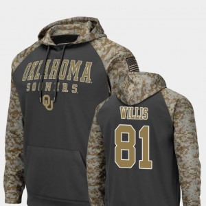 Colosseum Football #81 Charcoal United We Stand Brayden Willis Oklahoma Sooners Hoodie For Men