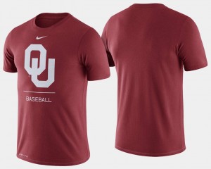 Dugout Performance Sooners T-Shirt Crimson For Men's College Baseball