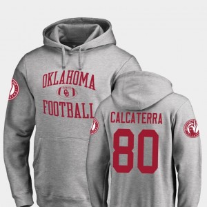 Fanatics Branded College Football #80 Neutral Zone Grant Calcaterra Oklahoma Sooners Hoodie Ash Mens