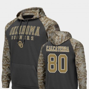 For Men #80 Colosseum Football Charcoal United We Stand Grant Calcaterra Sooners Hoodie