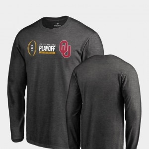 Cadence Long Sleeve Fanatics Branded Heather Gray Men's 2018 College Football Playoff Bound Oklahoma Sooners T-Shirt
