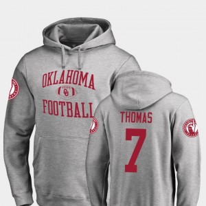 Fanatics Branded College Football Men's #7 Ash Neutral Zone Jordan Thomas Oklahoma Sooners Hoodie