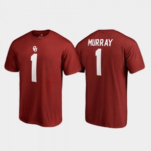 #1 Men Kyler Murray OU Sooners T-Shirt College Legends Crimson Fanatics Branded Name & Number
