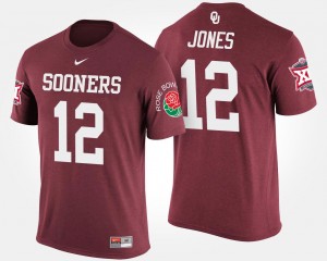Crimson Bowl Game #12 Landry Jones OU Sooners T-Shirt Big 12 Conference Rose Bowl Men's