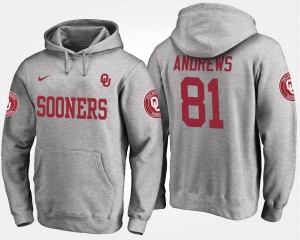 #81 Men's Name and Number Gray Mark Andrews Oklahoma Hoodie