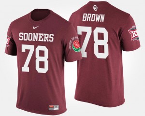 Orlando Brown OU T-Shirt Men Bowl Game Big 12 Conference Rose Bowl #78 Crimson