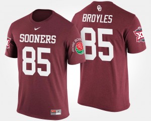 Mens Bowl Game Ryan Broyles Oklahoma Sooners T-Shirt #85 Crimson Big 12 Conference Rose Bowl