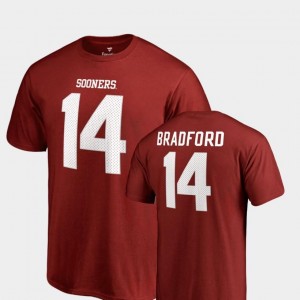 For Men Sam Bradford OU T-Shirt Cardinal #14 Name & Number College Legends