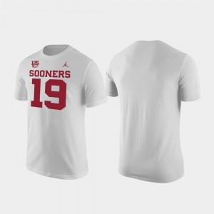 White Oklahoma T-Shirt Jordan Brand Cotton For Men 125th Football Season