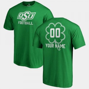Kelly Green Oklahoma State Cowboys Customized T-Shirts Fanatics Big & Tall Dubliner #00 For Men's St. Patrick's Day