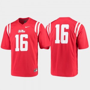 Ole Miss Rebels Jersey Red Game #16 Men College Football Nike