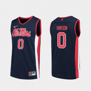 Replica Navy For Men Blake Hinson Ole Miss Jersey #0 College Basketball