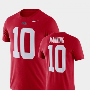 Nike Football Performance Name and Number Mens Eli Manning Ole Miss T-Shirt #10 Red