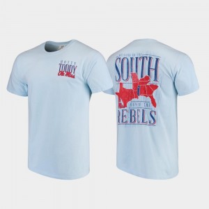 Ole Miss T-Shirt Comfort Colors Light Blue Welcome to the South Men