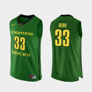 Mens Apple Green Francis Okoro Ducks Jersey College Basketball Authentic #33