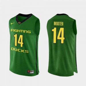 Apple Green Mens Kenny Wooten Ducks Jersey #14 Authentic College Basketball