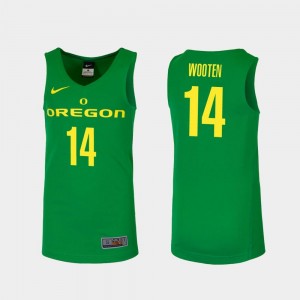 College Basketball Green #14 Kenny Wooten Oregon Jersey Men Replica