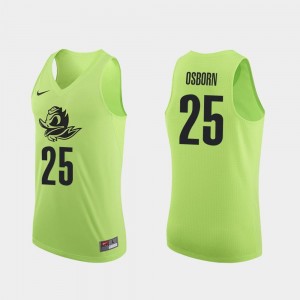 Apple Green For Men's Authentic College Basketball #25 Luke Osborn Oregon Ducks Jersey