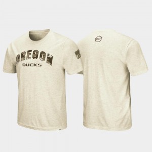 Mens University of Oregon T-Shirt Oatmeal Desert Camo OHT Military Appreciation