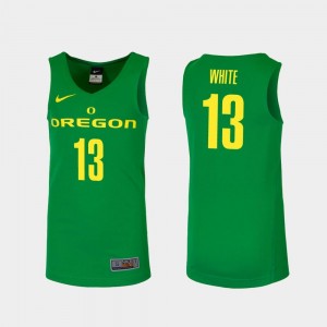 Men's Green College Basketball Replica #13 Paul White Oregon Ducks Jersey