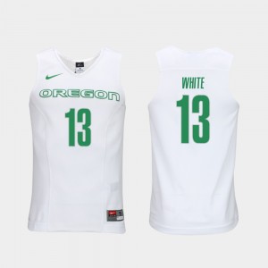 Elite Authentic Performance College Basketball #13 Paul White UO Jersey Men's White Authentic Performace