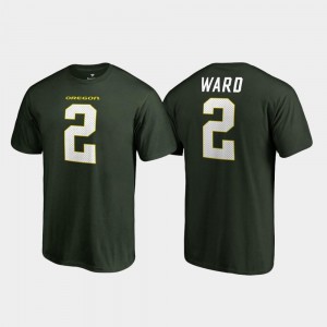 Green Name & Number #2 Men T.J. Ward Oregon Ducks T-Shirt College Legends