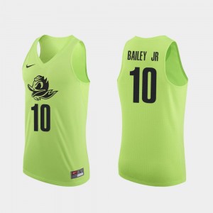 For Men College Basketball Apple Green Authentic #10 Victor Bailey Jr. University of Oregon Jersey