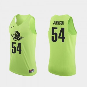 College Basketball Mens Authentic Will Johnson University of Oregon Jersey Apple Green #54