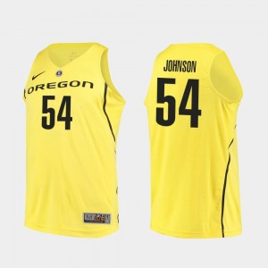 Will Johnson University of Oregon Jersey #54 Yellow Authentic Mens College Basketball