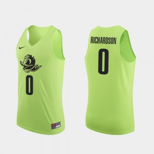 Mens Authentic Will Richardson Oregon Ducks Jersey College Basketball #0 Apple Green