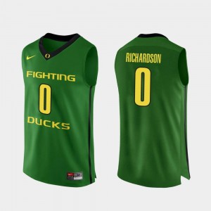 Apple Green #0 Will Richardson Oregon Jersey College Basketball Authentic For Men