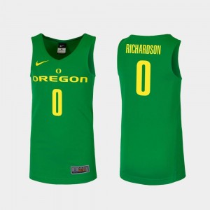 #0 Will Richardson Oregon Ducks Jersey College Basketball Green Men's Replica