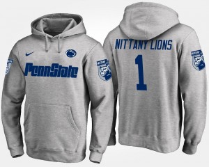 Name and Number For Men #1 Gray No.1 Nittany Lions Hoodie