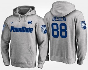 Mike Gesicki Penn State Hoodie Gray Name and Number #88 For Men's